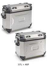 Komplet kufrów bocznych aluminiowych Kappa K'Force LEWY:37L PRAWY 48L srebrne